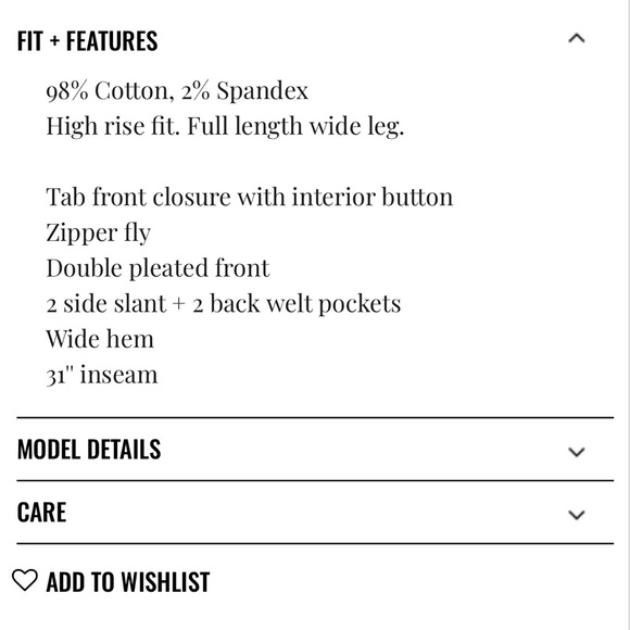 Wildfang Essential Denim Wide Leg Trouser -14 NWT - Picture 12 of 12